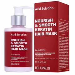 Купити Живильна маска для волосся з активними кислотами і кератином Hollyskin Acid Solution за 355 грн, фото - VISAGE