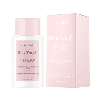Купить Тонер для поддержки микробиому кожи с экстрактом центели азиатской и рисом Rice Touch HOLLYSKIN 200 мл за 382 грн, фото - VISAGE