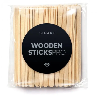 Купить WOODEN STICKSPRO деревянные шпатели для нанесения воска Sinart за 90 грн, фото - VISAGE